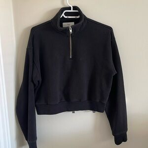 TNA cropped black quarter zip